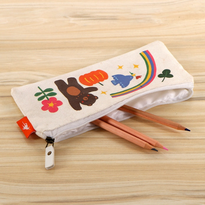 Custom Logo Cute canvas chain pencil bag | Premium Corporate Gifts and Custom Gifts