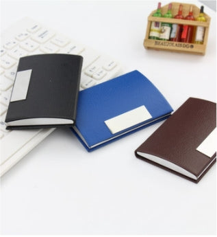 Custom Logo Leather Flap Metal Business Card Holder | Premium Corporate Gifts and Custom Gifts