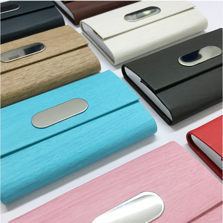 Custom Logo PU Multi-Color Wooden Business Card Holder | Premium Corporate Gifts and Custom Gifts