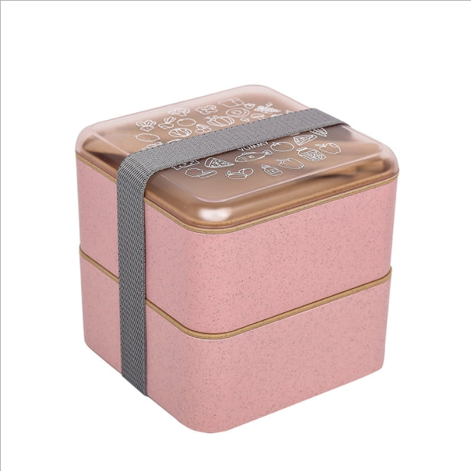 Custom Logo Japanese square double-layer bento box (including spoon) | Premium Corporate Gifts and Custom Gifts