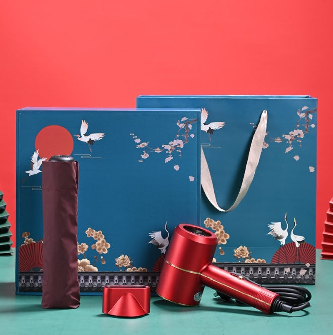 Custom Logo High-end hair dryer + umbrella gift box set | Premium Corporate Gifts and Custom Gifts