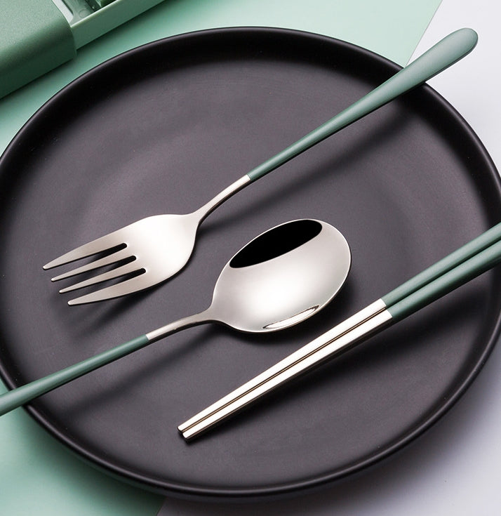 Custom Logo   304 stainless steel pull-out cutlery set | Premium Corporate Gifts and Custom Gifts