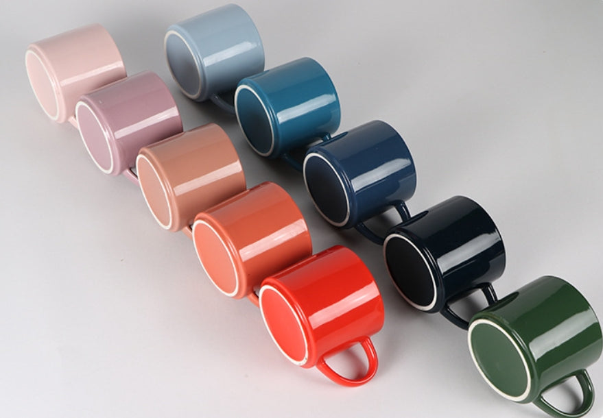 Custom Logo Simple multi-color glazed ceramic mug | Premium Corporate Gifts and Custom Gifts