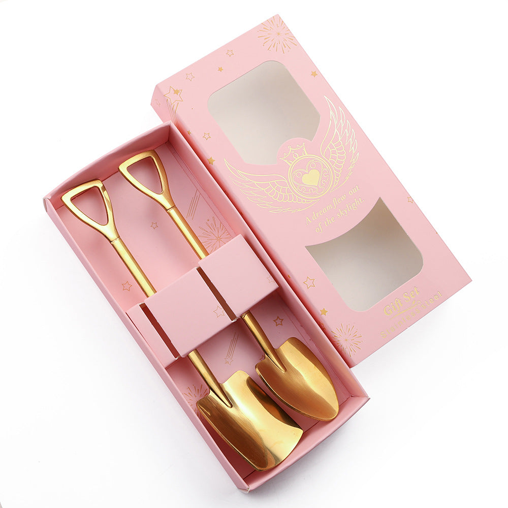 Custom Logo 2-Piece Shovel-Style Spoon Set | Premium Corporate Gifts and Custom Gifts
