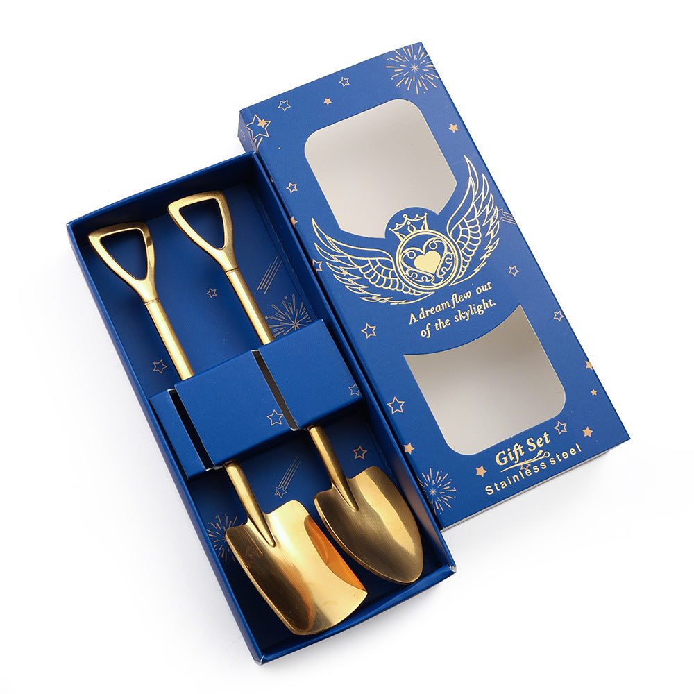 Custom Logo 2-Piece Shovel-Style Spoon Set | Premium Corporate Gifts and Custom Gifts