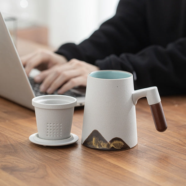 Custom Logo Yuanshan Tea Water Tea Cup Ceramic Mug Corporate Gift Box 450 ml | Premium Corporate Gifts and Custom Gifts