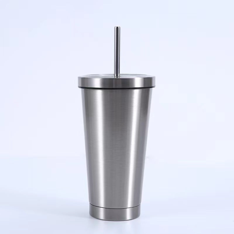 Custom Logo Stainless Steel Double-Layer Straw Cup Tumbler | Premium Corporate Gifts and Custom Gifts