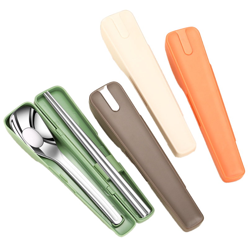 Custom Logo 304 Stainless Steel Flat-Bottom Spoon & Chopsticks Set | Premium Corporate Gifts and Custom Gifts