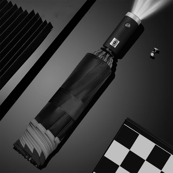 Custom Logo LED Light Folding Reverse Umbrella | Premium Corporate Gifts and Custom Gifts