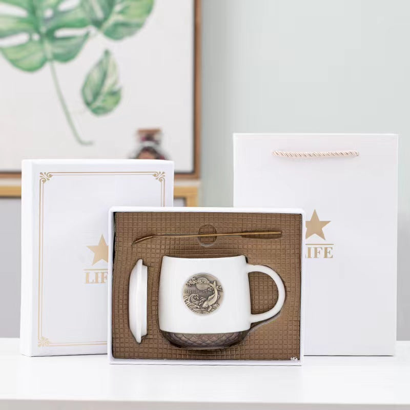 Custom Logo Metal Bronze Mug Gift Box | Premium Corporate Gifts and Custom Gifts