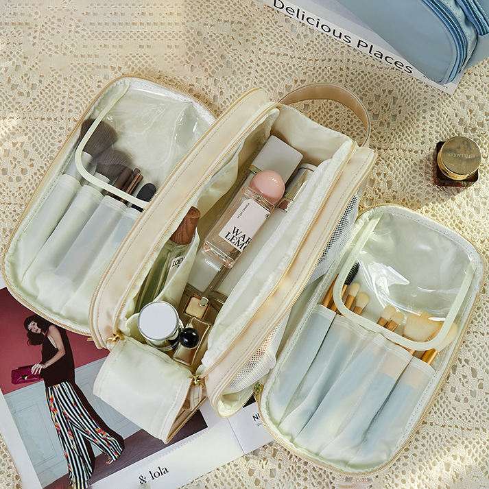 Custom Logo Large Capacity Double Zipper Toiletry Bag | Premium Corporate Gifts and Custom Gifts