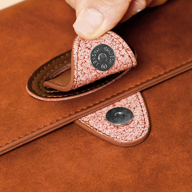 Custom Logo PU Leather Buckle Waterproof File Bag | Premium Corporate Gifts and Custom Gifts