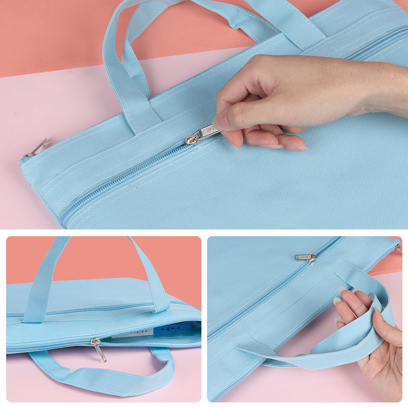 Custom Logo Candy-colored double-layer zippered document bag | Premium Corporate Gifts and Custom Gifts