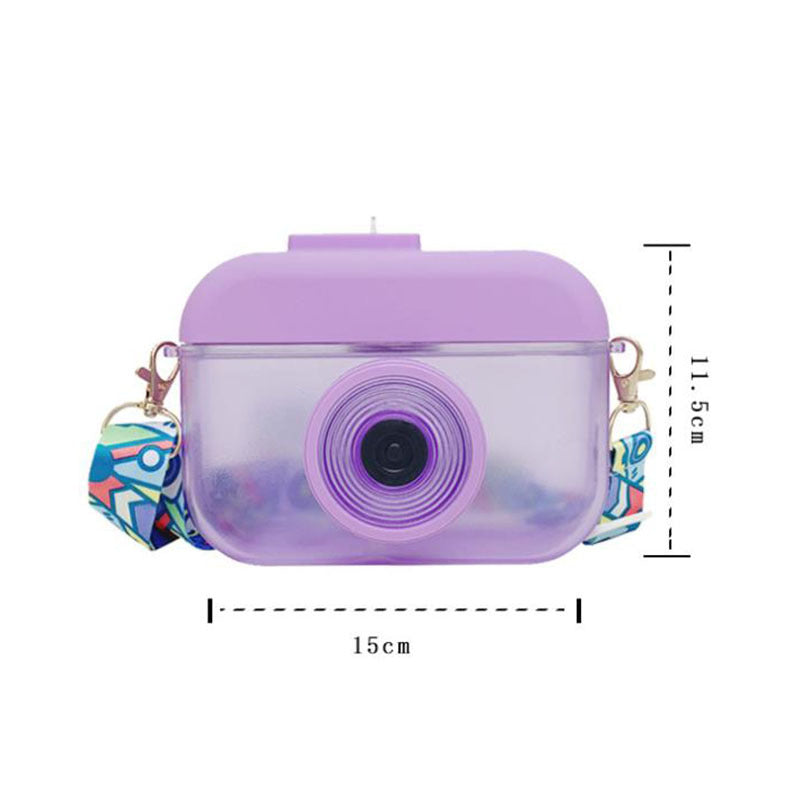Custom Logo Cute camera-shaped straw bottle | Premium Corporate Gifts and Custom Gifts