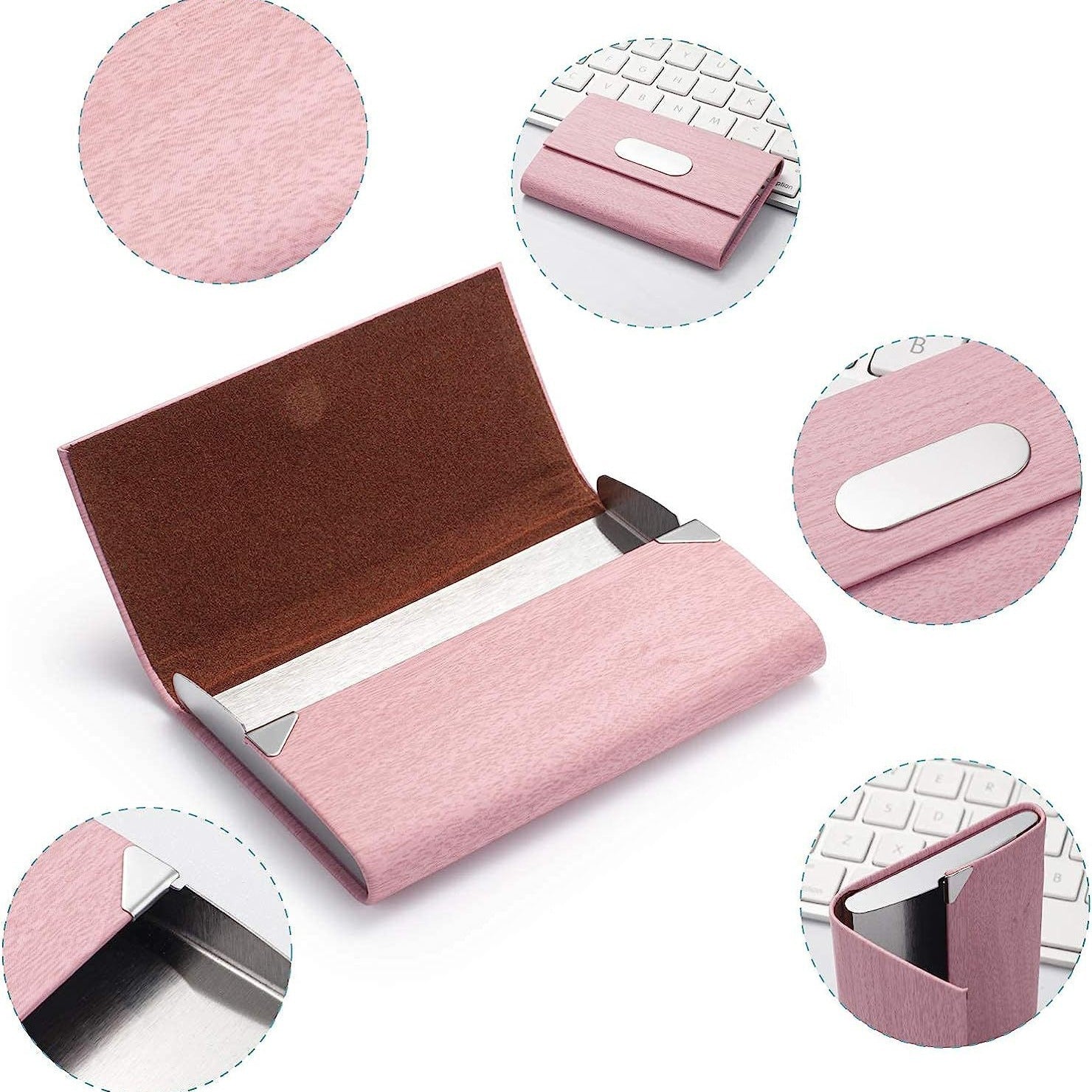 Custom Logo PU Multi-Color Wooden Business Card Holder | Premium Corporate Gifts and Custom Gifts