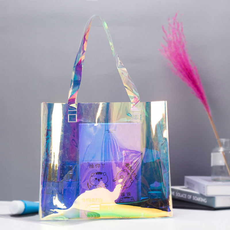 Custom Logo PVC Rainbow Laser Tote Bag | Premium Corporate Gifts and Custom Gifts