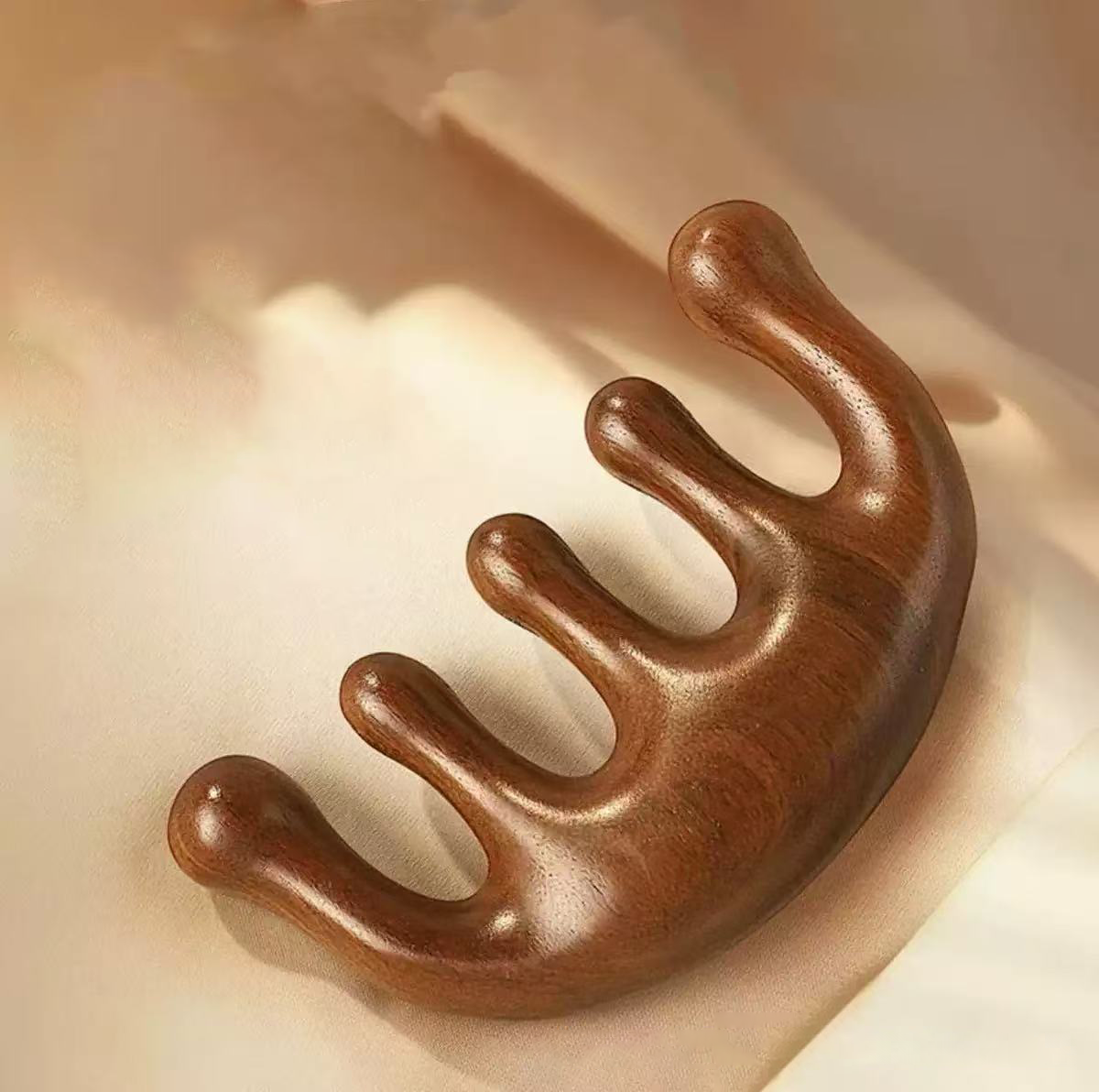 Custom Logo Sandalwood Scalp Massage Comb | Premium Corporate Gifts and Custom Gifts