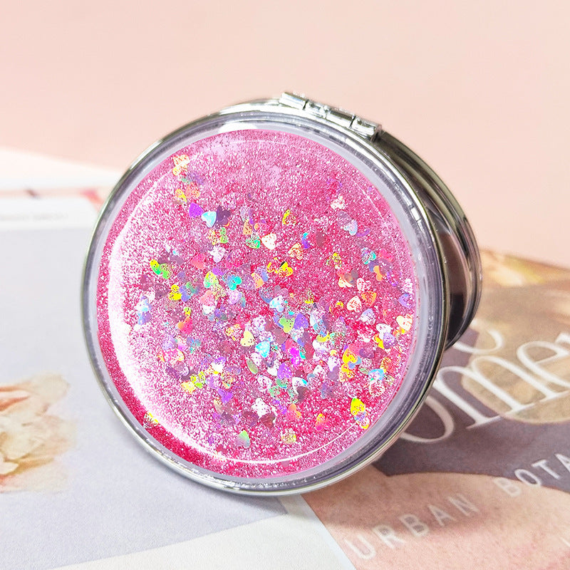 Custom Logo Sequin Quicksand Mirror | Premium Corporate Gifts and Custom Gifts