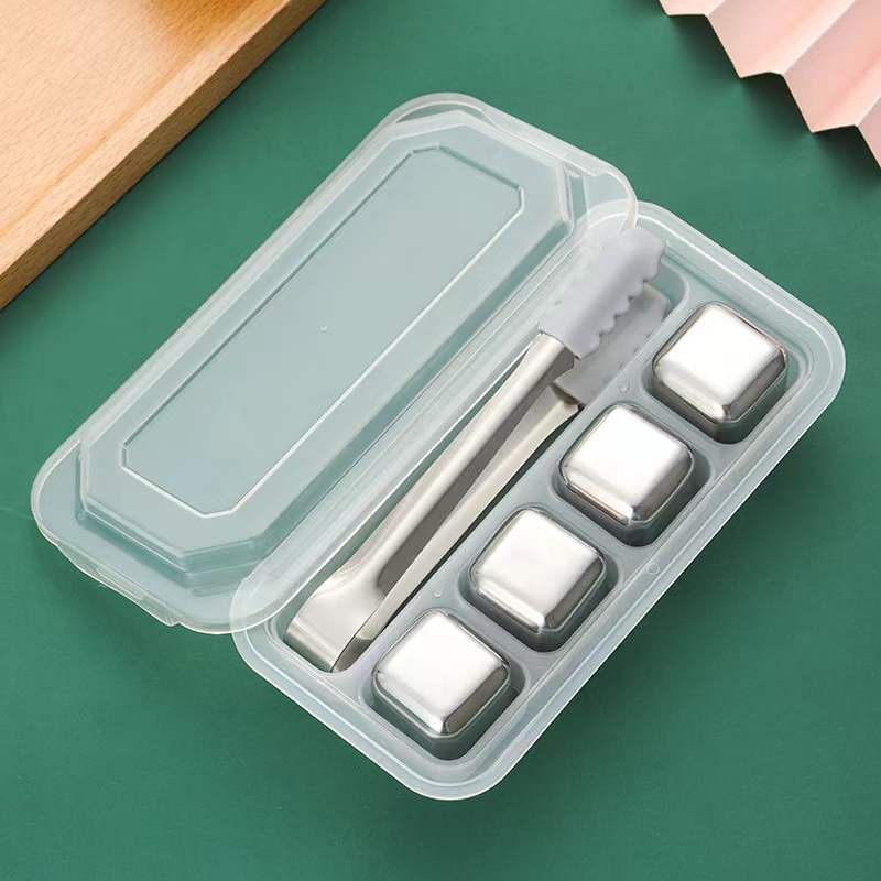 Custom Logo Stainless Steel Eco-friendly Ice Cube Set | Premium Corporate Gifts and Custom Gifts