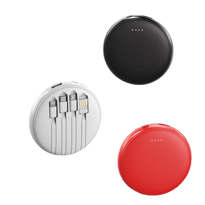 Custom Logo Round power bank with wire | Premium Corporate Gifts and Custom Gifts