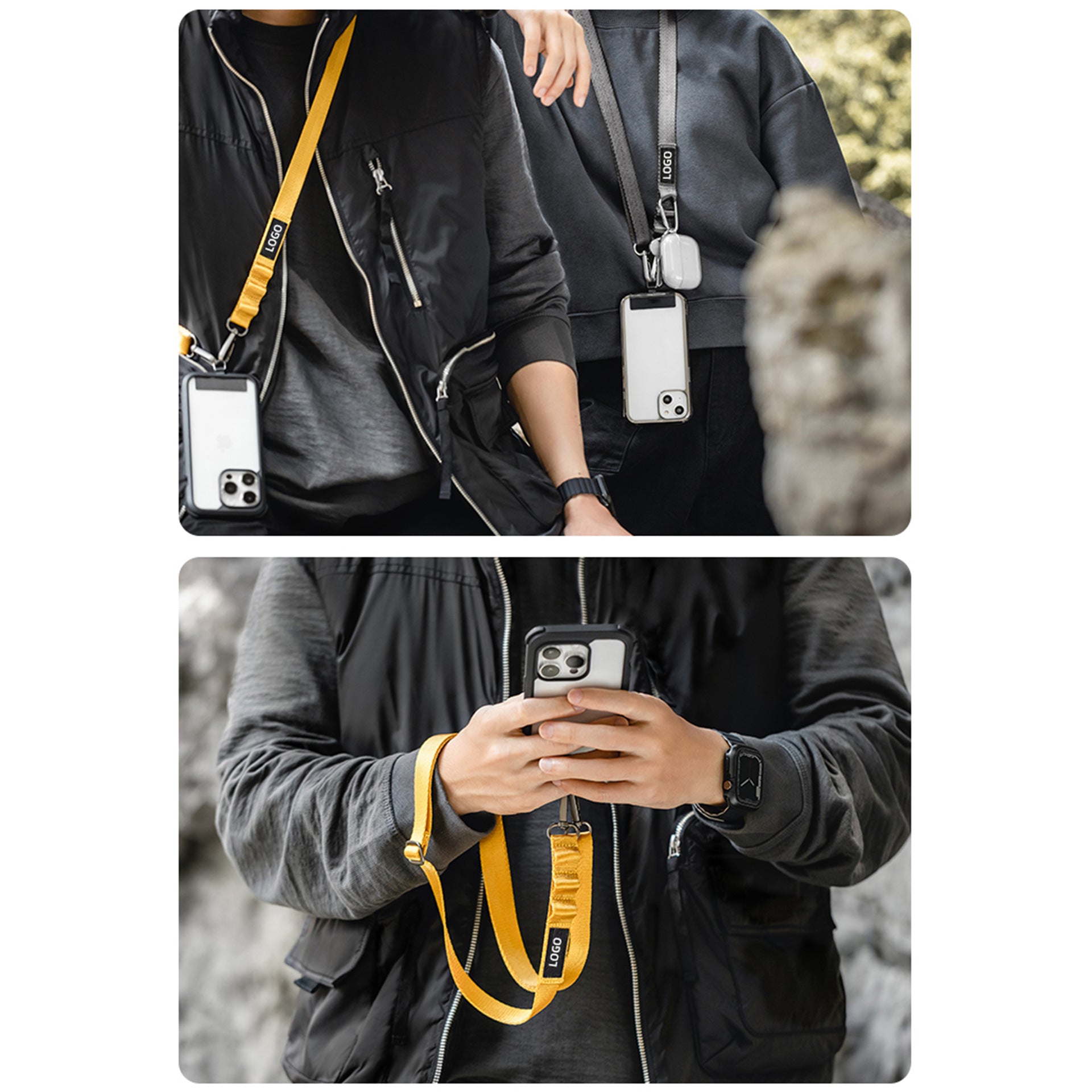 Custom Logo Metal Diagonal Strap Mobile Phone Lanyard | Premium Corporate Gifts and Custom Gifts