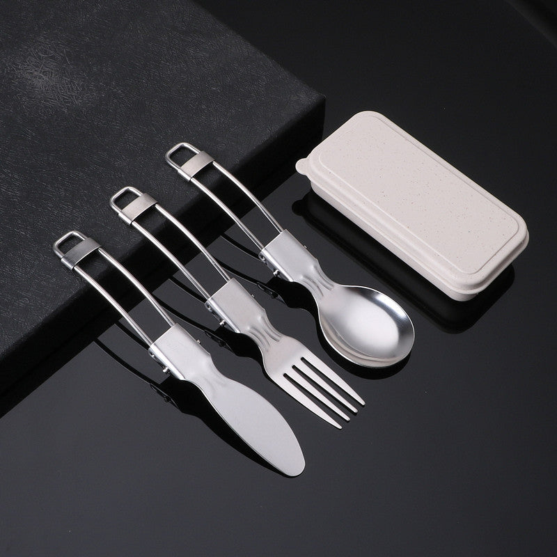 Custom Logo Eco-friendly Wheat Box Folding Stainless Steel Cutlery Cover | Premium Corporate Gifts and Custom Gifts